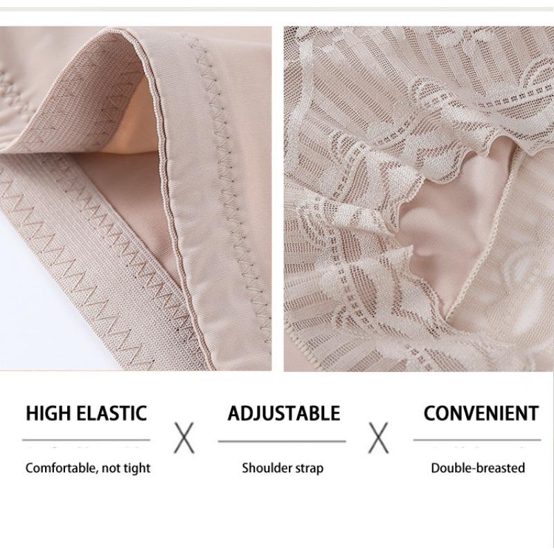 High Waist Lace Trim Smooth Tummy Control Hip Lifting Body Shaping Briefs