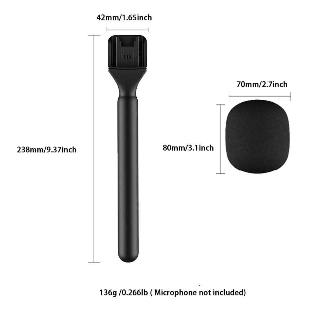 Holder for DJI Mic 12, Rode Wireless GO 2, Hollyland M1C1150Synco G1A2 handheld mount adapter, converts lavalier microphone into handheld wireless