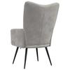Vidaxl Armchair, Light Gray, Upholstered In Velvet