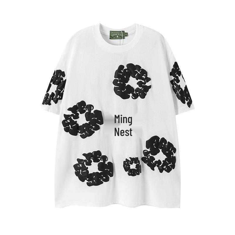 Set Casual pentru Cuplu Denim Tears Kapok Foam Print Stil American - Hanorac și Pantaloni de Trening