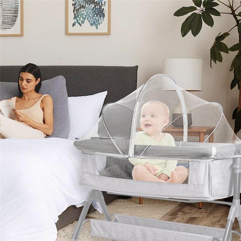 Foldable Mosquito Net Breathable Folding Crib Cover Bassinet Mosquito Net Cover for Baby Crib To Keep Cats/Bugs Out