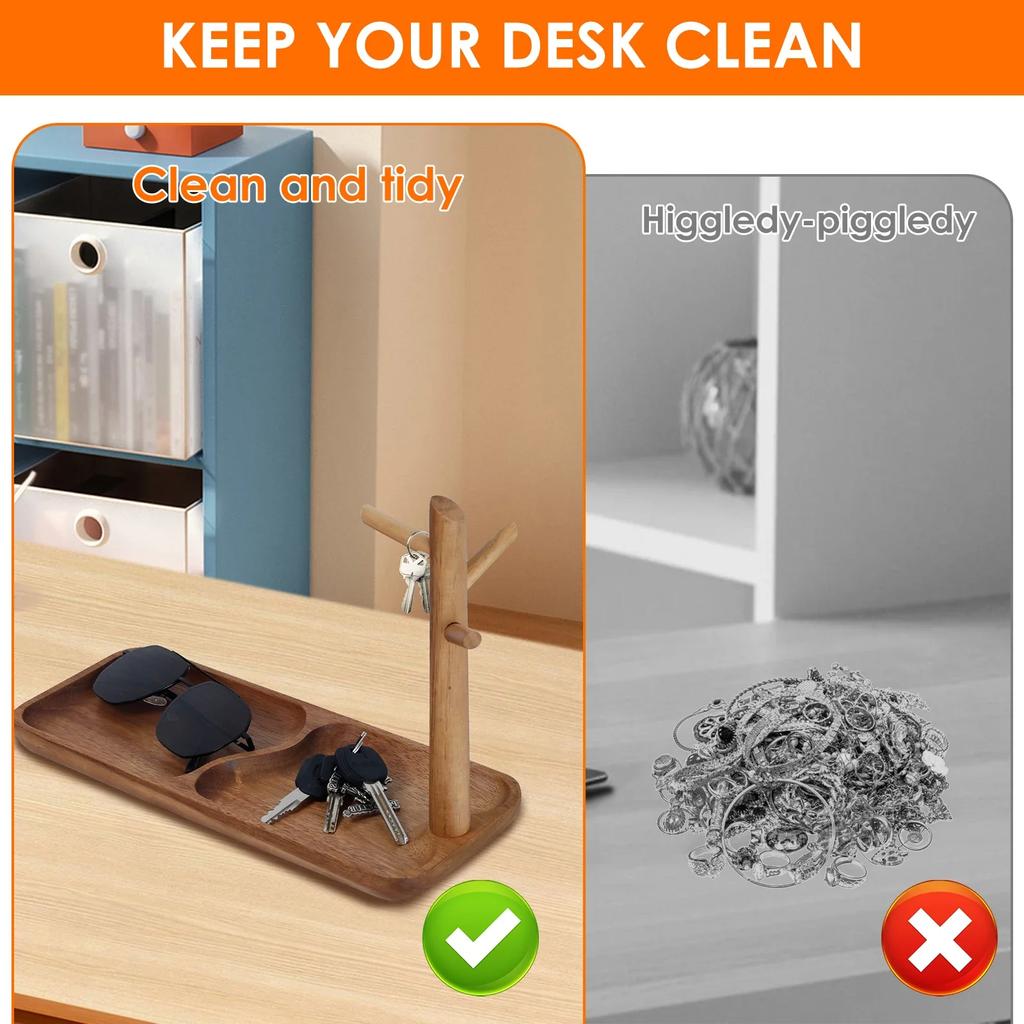 Wood Key Tray Tree Branch Storage Tray Living Room Desktop Key Hanger Jewelry Rings Display Frame Space Saving Entryway Tray New