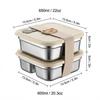 Stainless Steel Bento Box Metal Lunch Box Microwavable Food Storage Containers Stackable Meal Prep Leak-proof Adults Kids School