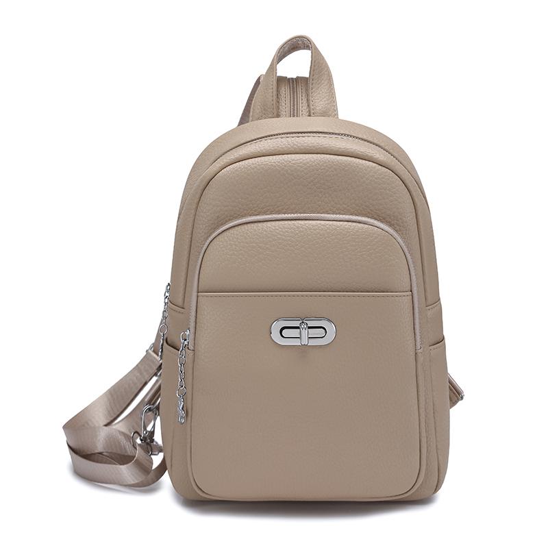 Vintage PU Backpack Women's Multi-Layer Large Capacity Chest Bag Multi-Use Lightweight Crossbody Bag