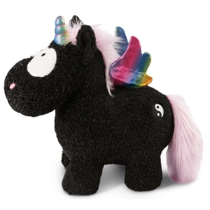 Peluche - NICI - Unicorn Yin - Noir - 25 X 22 Cm - Douceur Et Couleurs Vives