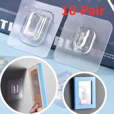10 pares de soportes adhesivos de pared para colgar objetos