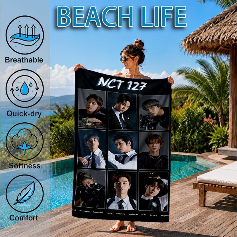 Kpop Music Beach Towel, Microfiber Beach Towel, Perfect For Pool, Beach, Travel, Home Decor Beach Party Fan Gifts