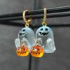 Mode Halloween Geist Tropfen Ohrstecker Damen Mädchen Niedlich Punk Kürbis Edelstahl Schmuck Kristall Haken Hänger Party Geschenke
