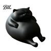 Cute Cat Desktop Ornament 3D Printed Fat Figurine, Lazy Statue, PLA Plastic Minimalist Tabletop for Office Desk And Shelf Decor Figure