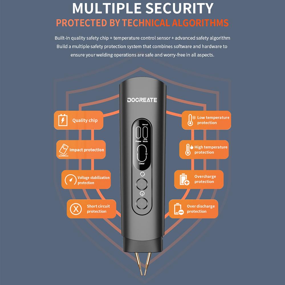 Docreate HU-10BL DIY Portable Handheld Battery Spot Welder for 18650 Lithium Battery, Nickel Strip and Nickel Belt Welding