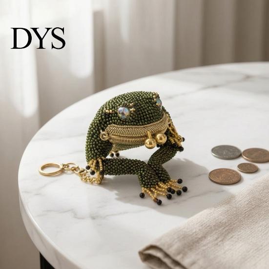 Artistic Toad Beaded Accessory Frog Coin Purse DIY Kit, Craft Decorative Handbag Charm Pendant Cute Keychain Pouch, Handmade Kiss Lock for Women Girls