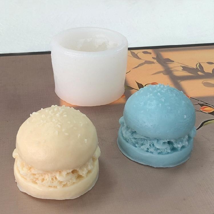 Hamburger Shaped Candle Silicone Molds for Making Candle Soap Table Ornaments Gypsum Decorations, Birthday Present