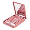 5-Piece Portable Makeup Brush Set: Eyeshadow, Blush, Lip, Mirror Box