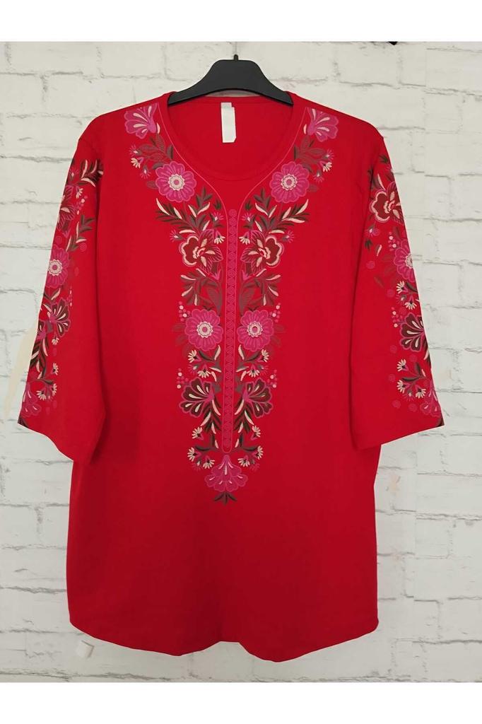 Damen-Bluse in großen Größen, perfekt für den Sommer, komplett aus Baumwolle, gekämmte Baumwolle, bequeme Bluse