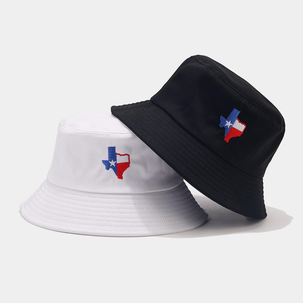 New State Flag Embroidered Bucket Hat Outdoor Sunscreen Sunshade Sun Hat Men's and Women's Leisure Basin Hat