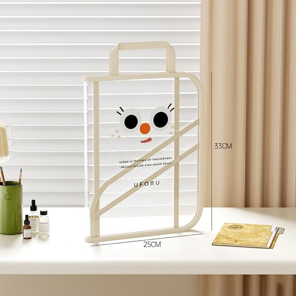 

Organizer For Stationery Cosmetics Small Items Cute Cartoon Face Transparent Wall Hanging Door Back Storage Bag Multiple Pockets