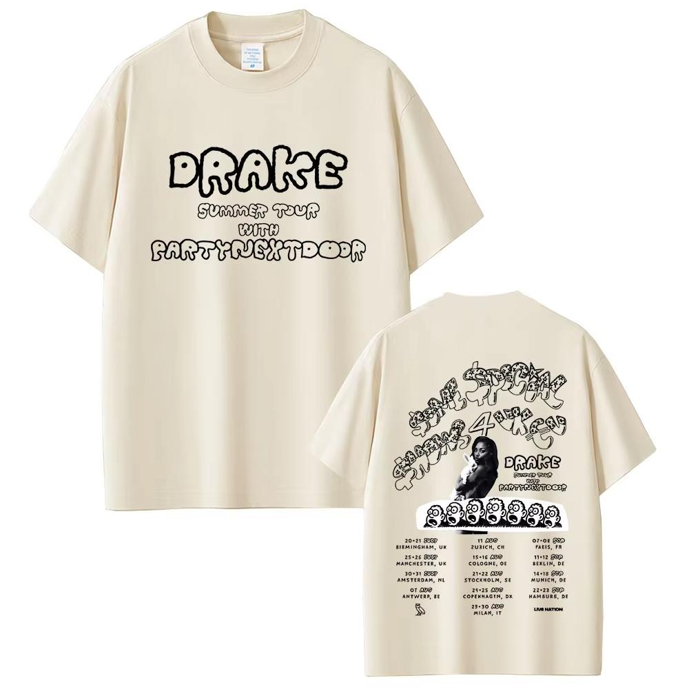 Rapper Drake Europe Tour with Partynextdoor 2025 T-shirt SSS4U Some Sexy Songs 4 U T Shirts Men's Women Hip Hop Fashion T-shirts