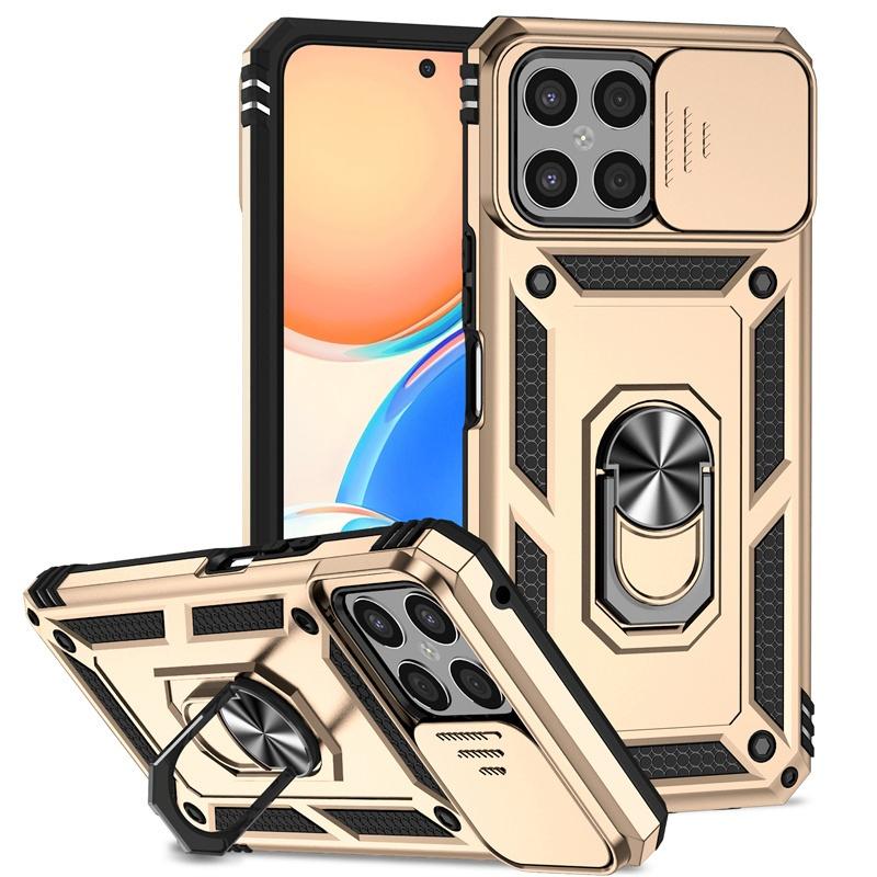 For Honor X8 4G 2022 Case Slide Lens Protect Ring Stand Armor Shockproof Funda For Honar Honer X8 X 8 HonorX8 4G 6.7" Back Cover