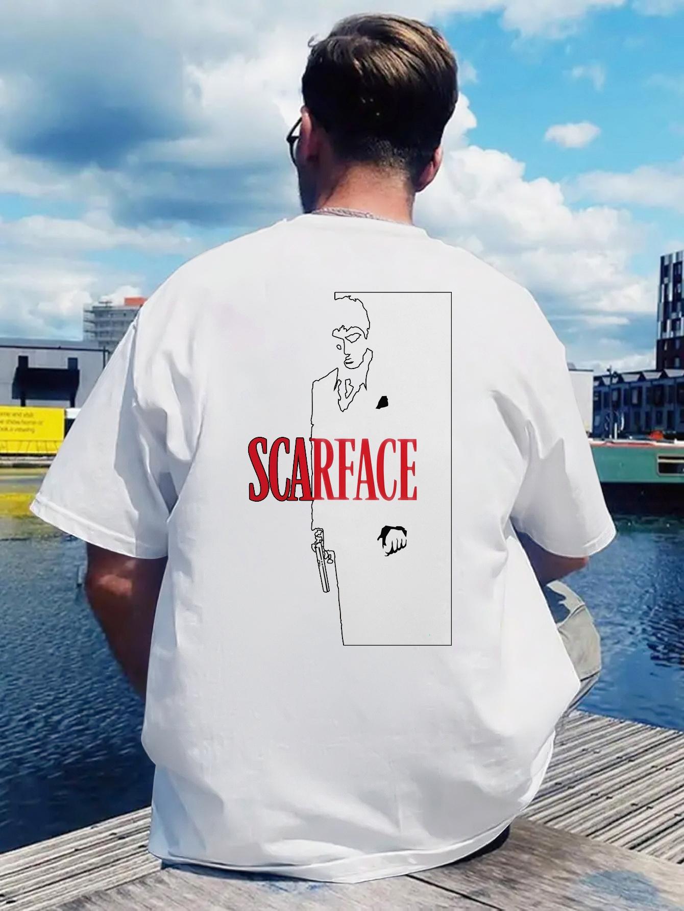 Scarface Graphic T-shirt - Back Print with Scarface Character Design M