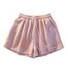 Yellow High-Waisted Loose Fit Sports Shorts - Casual A-Line Running Shorts with Elastic Waist
