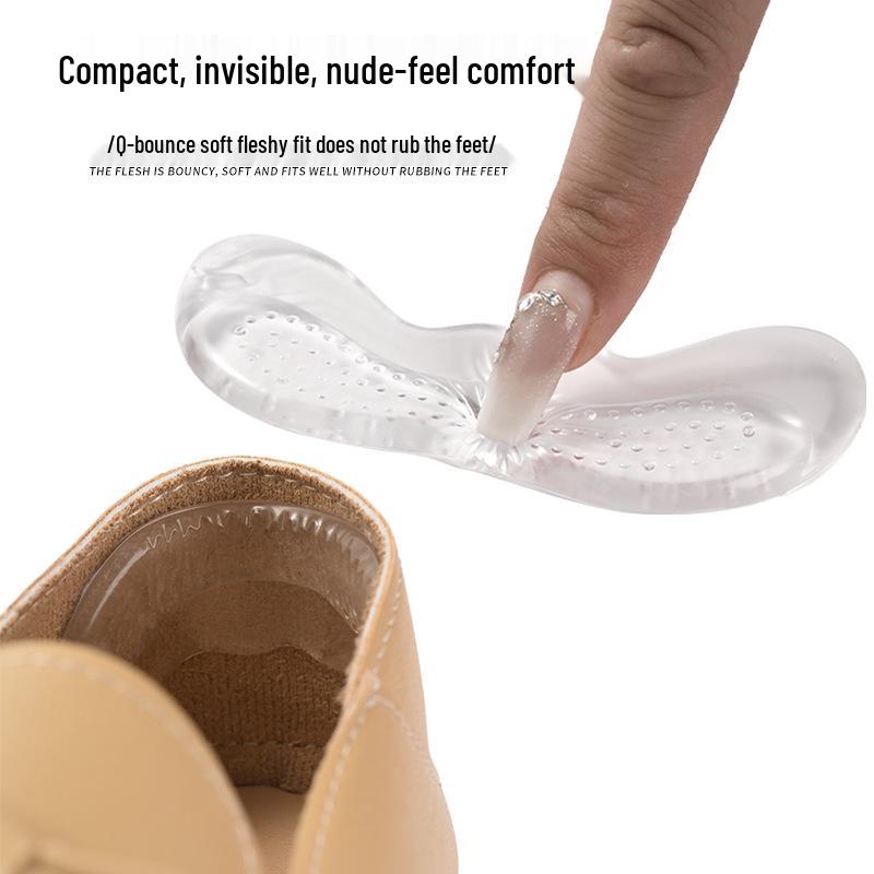 GEL Heel Stickers: Soft, Anti-Wear, Anti-Slip, Invisible Cushion with Massage and Shock Absorption for High Heels.
