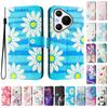 Coloured Drawing Wallet Case for Huawei Pura 70 P60 Art P50 Mate 70 60 Pro Plus Nova 12i 12S Y7A Stand Card Holder Phone Cover
