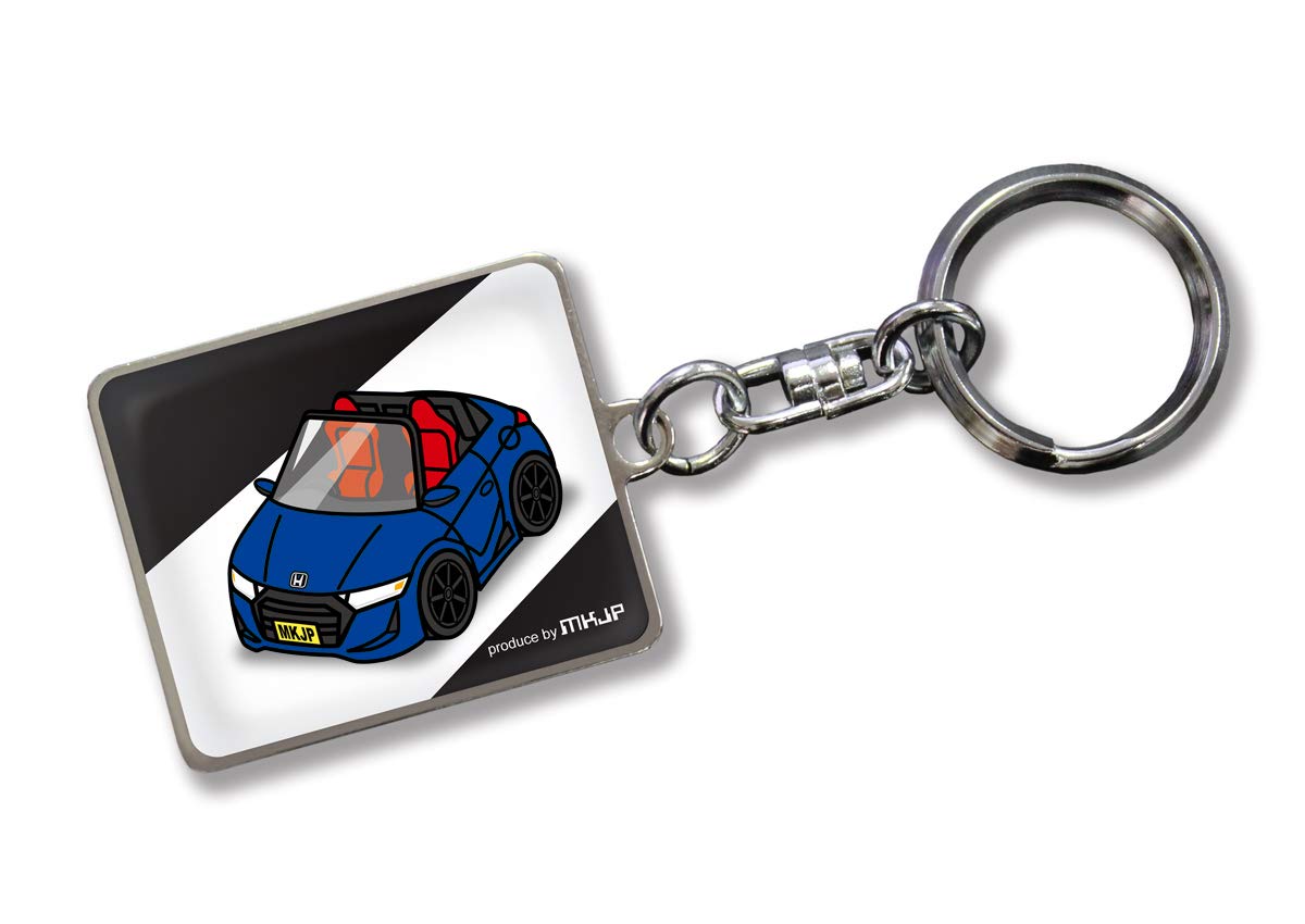 

MKJP Custom Keychain for Honda S660 MUGEN RA JW5, Black Base, Blue Car Color