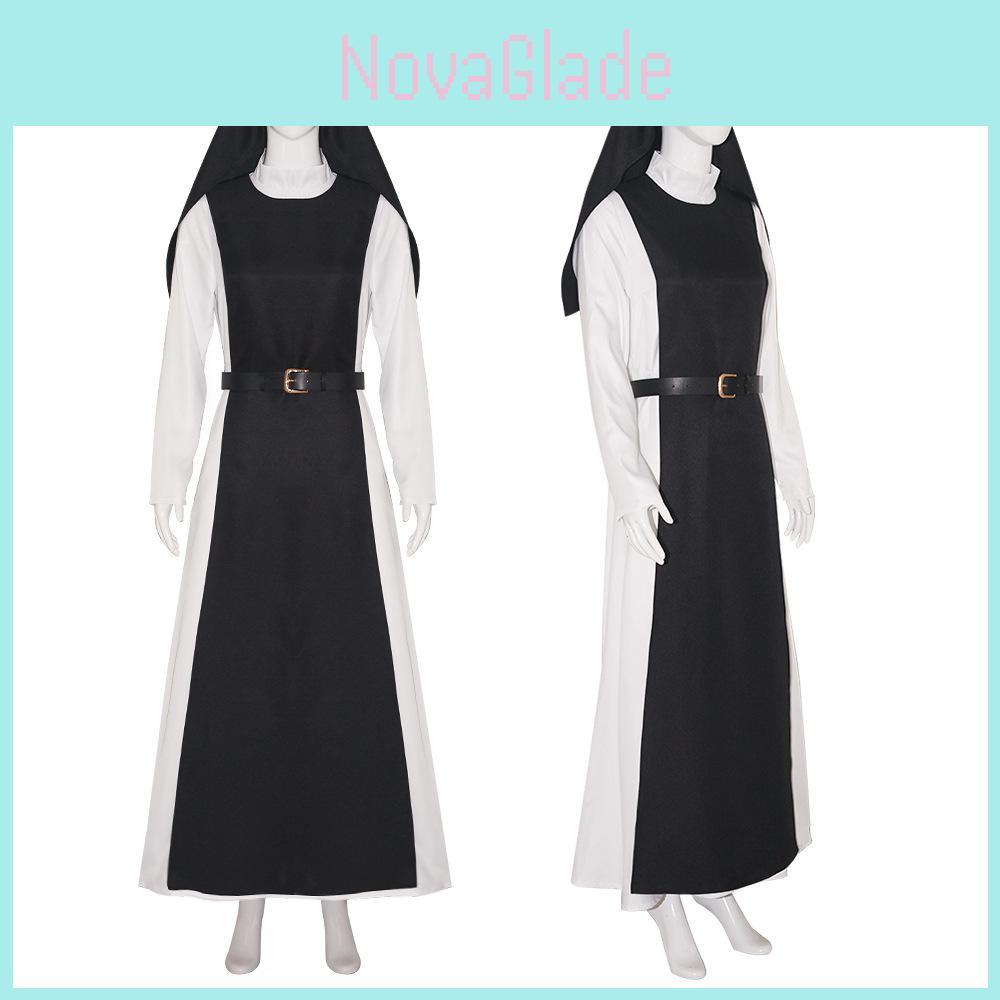 2024 New Flawless Nun Cosplay Costume For Halloween Role Play Virgin Mary Nun Outfit