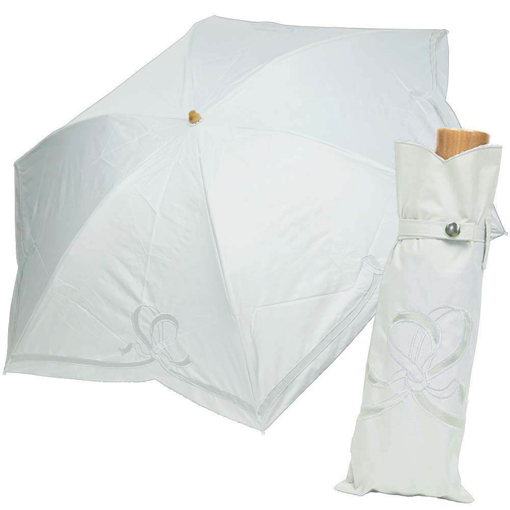 

Новый Японский Складной Солнечный и УФ Вышитый Женский Зонт от Солнца, Дождя, Легкий, Защита, Лента, Органза, (Дымчатый белый)