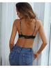 Sutiã feminino com estampa de letras convergentes, sutiã ajustável, push up, sutiã com argola de aço, top tubo, colete bralette