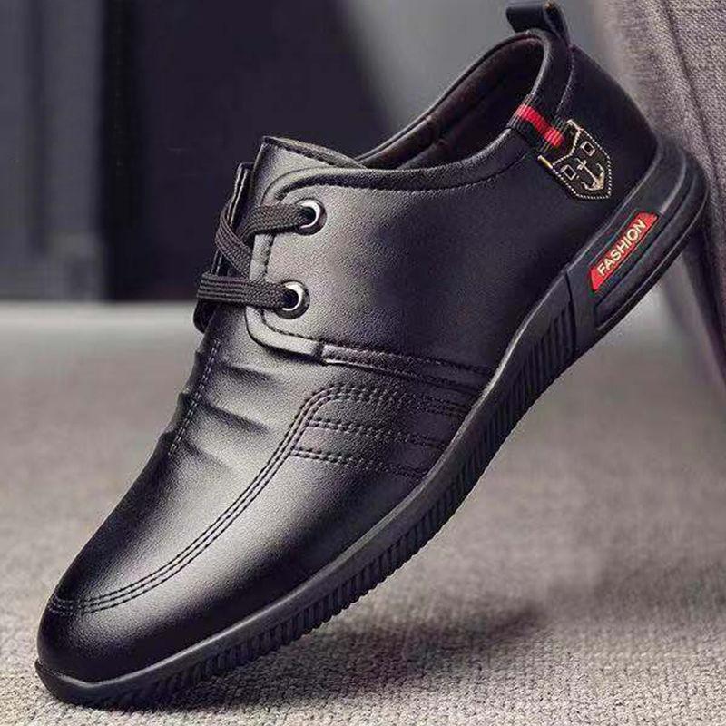 % Casual Leather Shoes Spring and Summer Breathable Men's Breathable Non-slip Versatile Leather Shoes