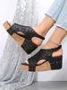 Roman Sandals Women Sequins Flat Slope Heel Thick Bottom Sandals Ladies