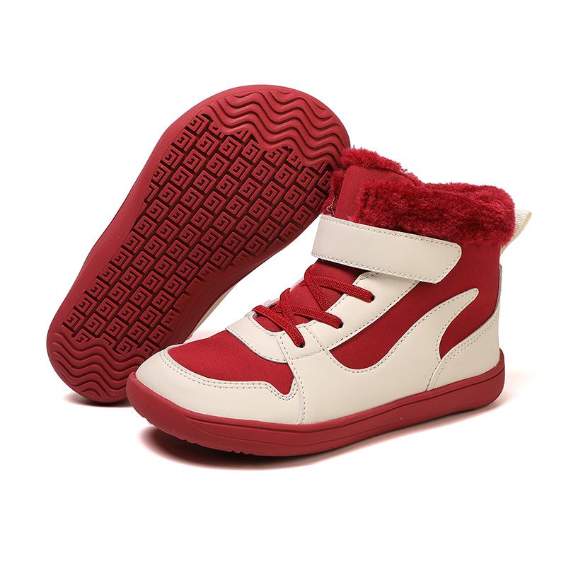 Plush Children Snow Boots Winter Hiking Sneakers Warm Cotton Shoes Kids Winter Outdoor Walking Shoes Ankle Boots 26