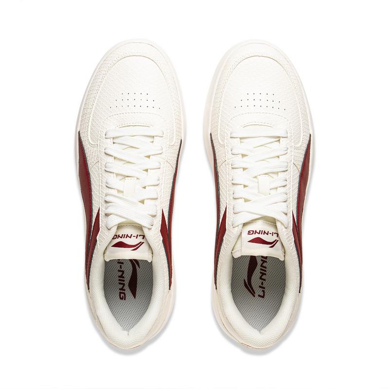 New LiNing Non-slip Wear-resistant Shock Absorption Low-Top Casual Shoes Men's White Red AGCV141-1