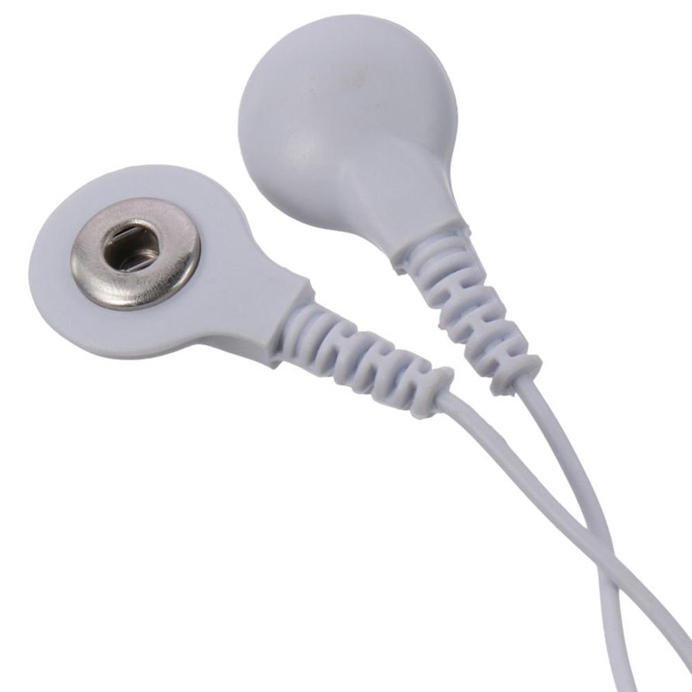 4-in-1-Elektrodenkabel Weiß 4-adriges Druckknopf-Elektrodenkabel Kabel-Leitkabel Elektrischer Massager