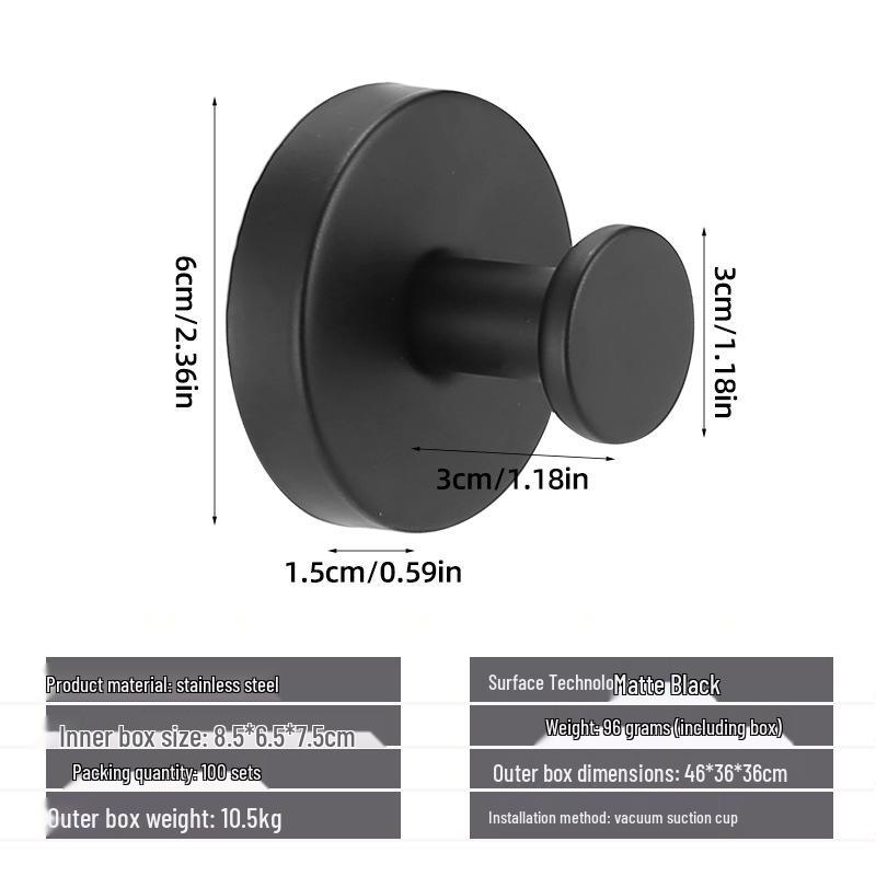 Stainless Steel No-Drill Suction Cup Hook for Kitchen & Bathroom