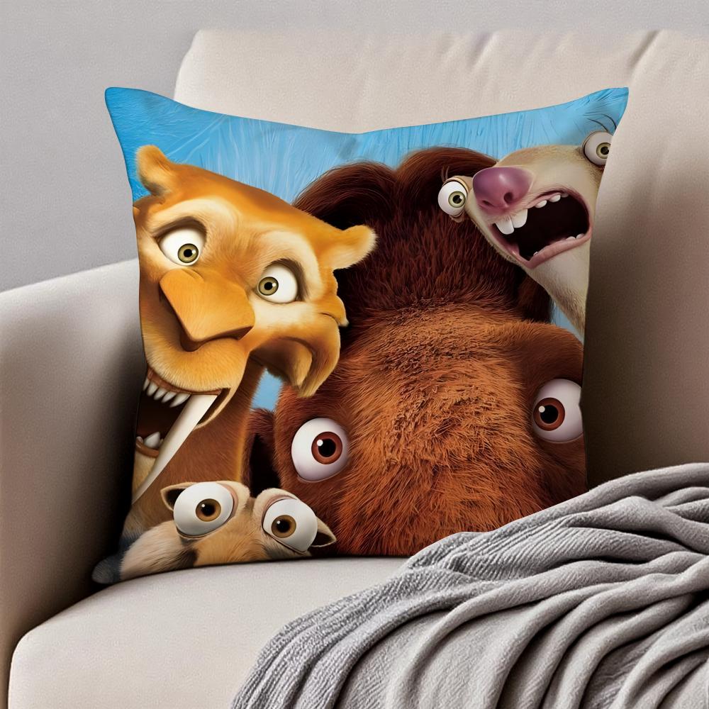 Copricuscino Cuscino Federa Film d'Animazione Classico L'Era Glaciale Antiacaro Cerniera Invisibile Peluche Corto Cuscino per Divano