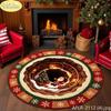 Christmas Round Rug, Soft Non-Slip Decorative Carpet for Indoor Living Room Sofa, Coffee Table, Festive Xmas Home Decor