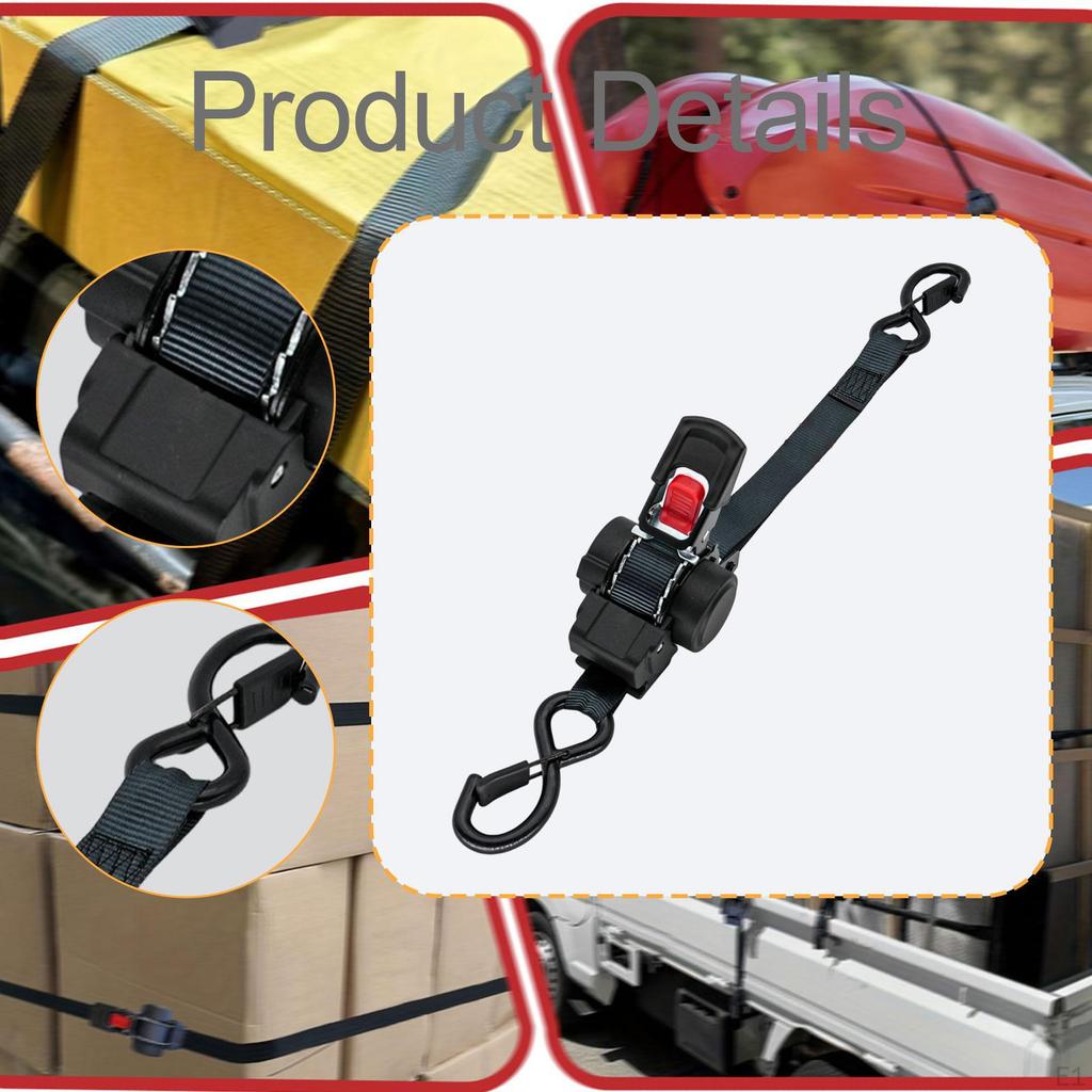 Ratsche Spanngurt Zurrgurt Verstellbar S-Haken Schwerlast Auto Selbstaufrollend,