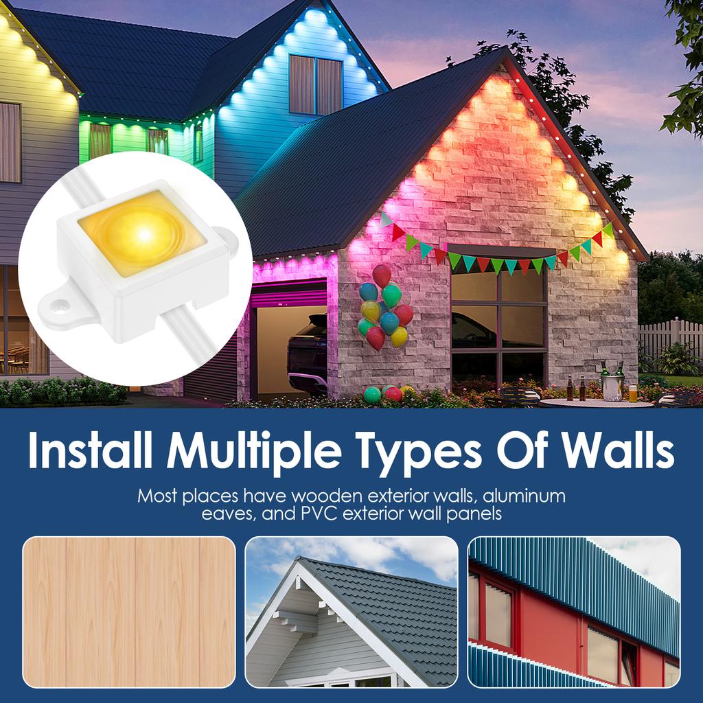 75 Set Light Clips for Govee H705A/B/C/H805 Outdoor Lights with 150 Screws Secure Mounting Brackets for Govee Permanent