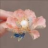Lotus Pendant Enamel Brooch Badges Fashion Pearl Flower Exqusiite Pin Jewelry