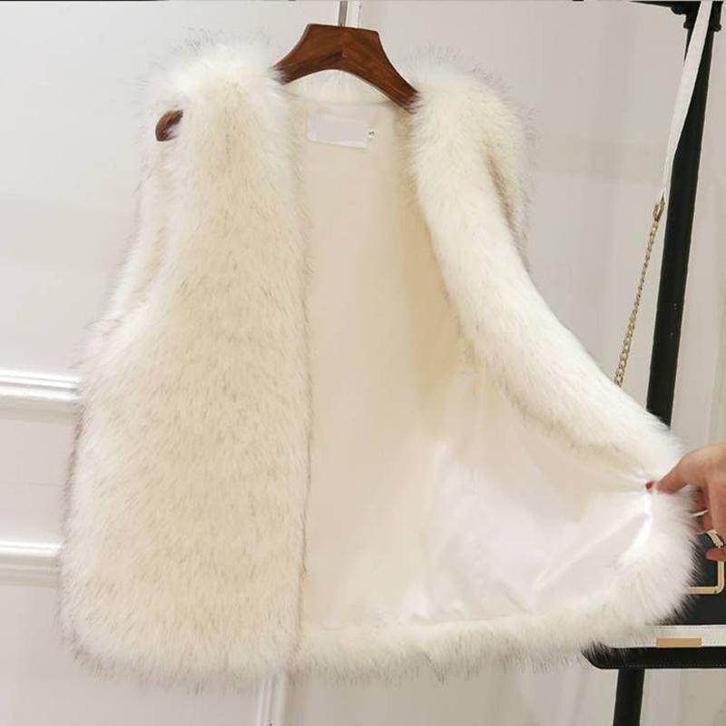 Plüsch Warme Damenweste V-Ausschnitt Locker Verdicken Kunstpelz Weste Mantel 2026 Herbst Winter Neu Offene Masche Ärmellose Jacke Damen