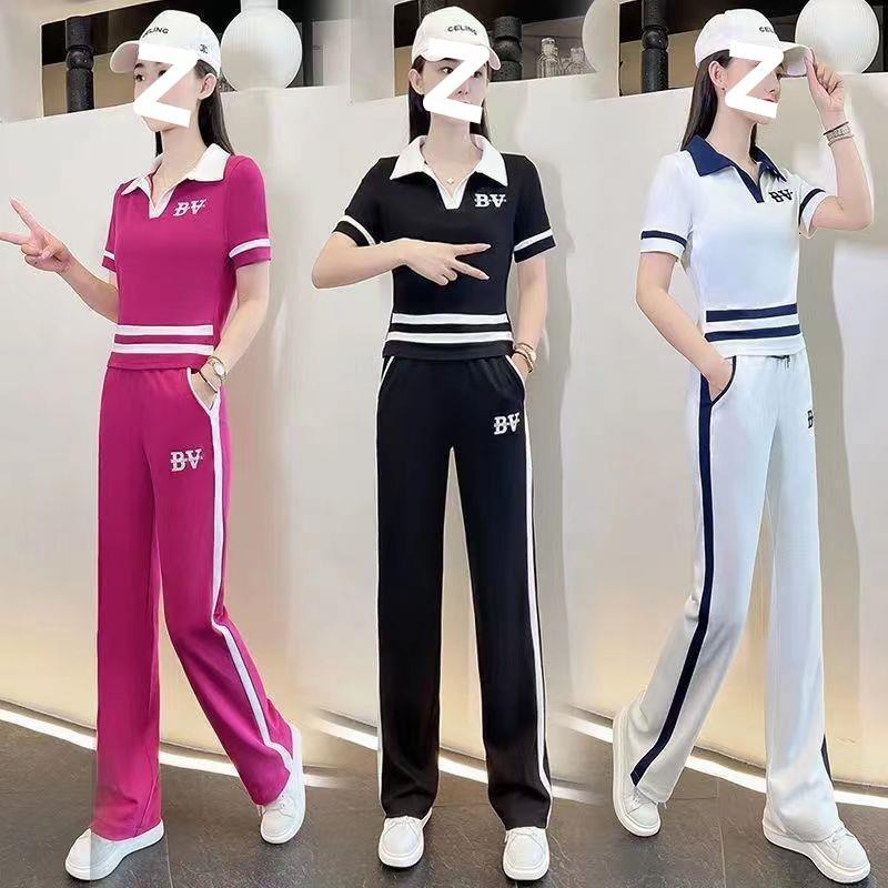 Completo Pantaloncini Moda Casual Donna Estate Stile Coreano Camicia a Maniche Corte Ampia Pantaloni Versatili Abbigliamento Sportivo