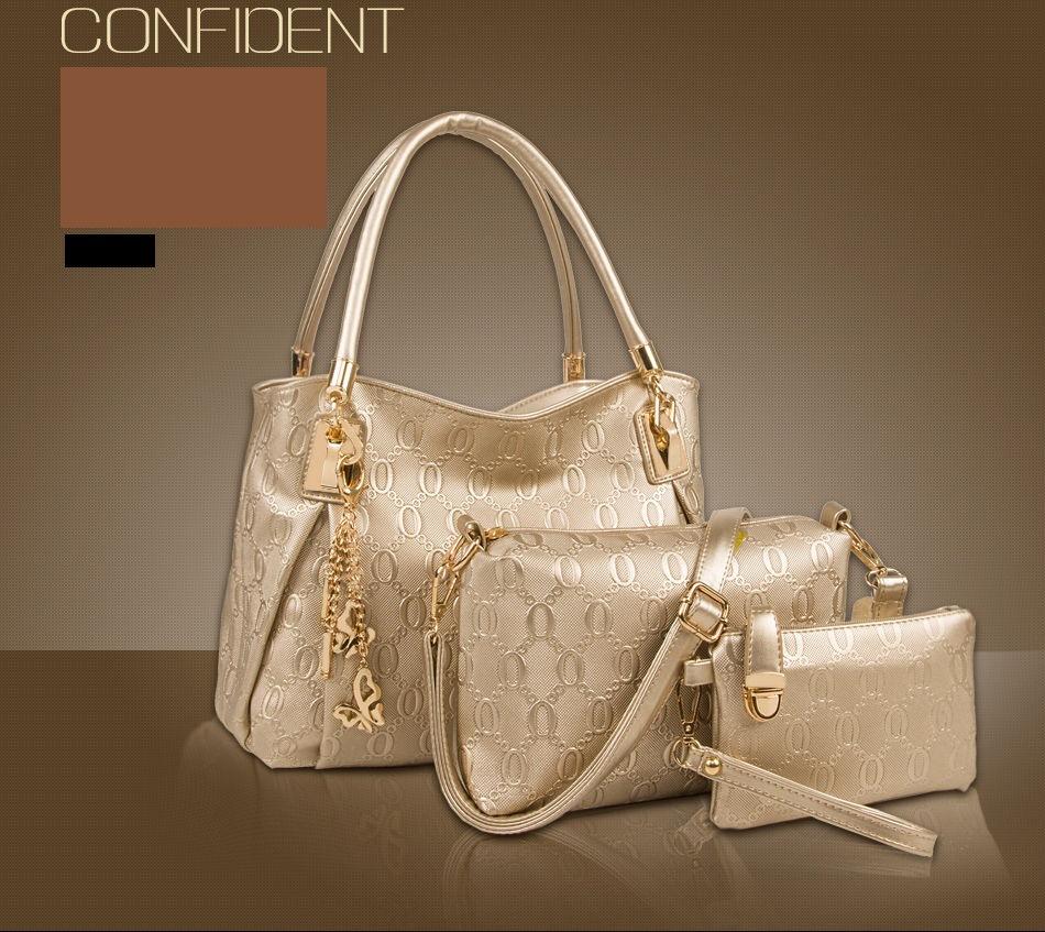 Women's bag new retro fashion embossed three-piece set, mother and child bag, shoulder crossbody handbag