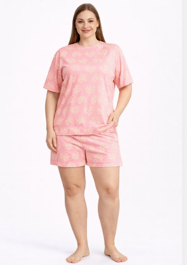 Women's Pajamas 4XL Cotton Short Sleeve Nice For Summer Loose Shorts Soft