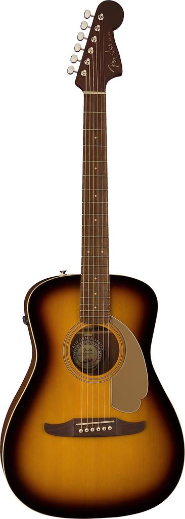 Fender Malibu Player Electric Acoustic Walnut Gold Soft Case Included Guitar, Fingerboard, Pickguard, Sunburst,