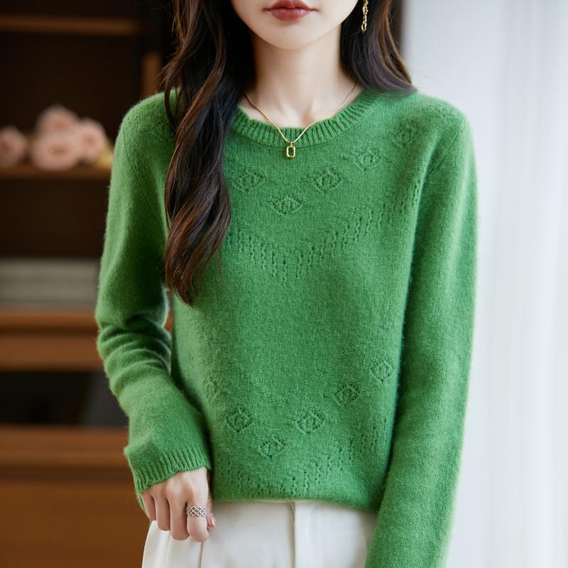 Dámský kašmírový svetr Kašmír Qinghe 30% kašmír 70% vlna podzimní a zimní pulovr hřejivý a módní