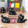 5Pcs Halloween Black Cat Ornament Mini Figurines Miniature Resin Cute Kitten Micro Landscape Crafts Ornaments Desktop Decoration