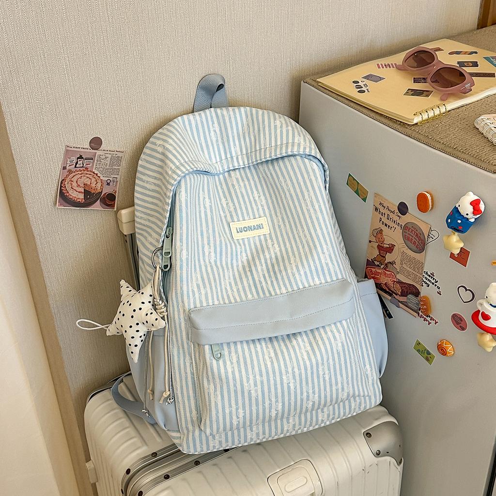 Cartella: nuovo zaino scolastico in stile collegiale, zaino a quadri carino e fresco per studenti di scuola media e superiore, borsa casual di grande capacità