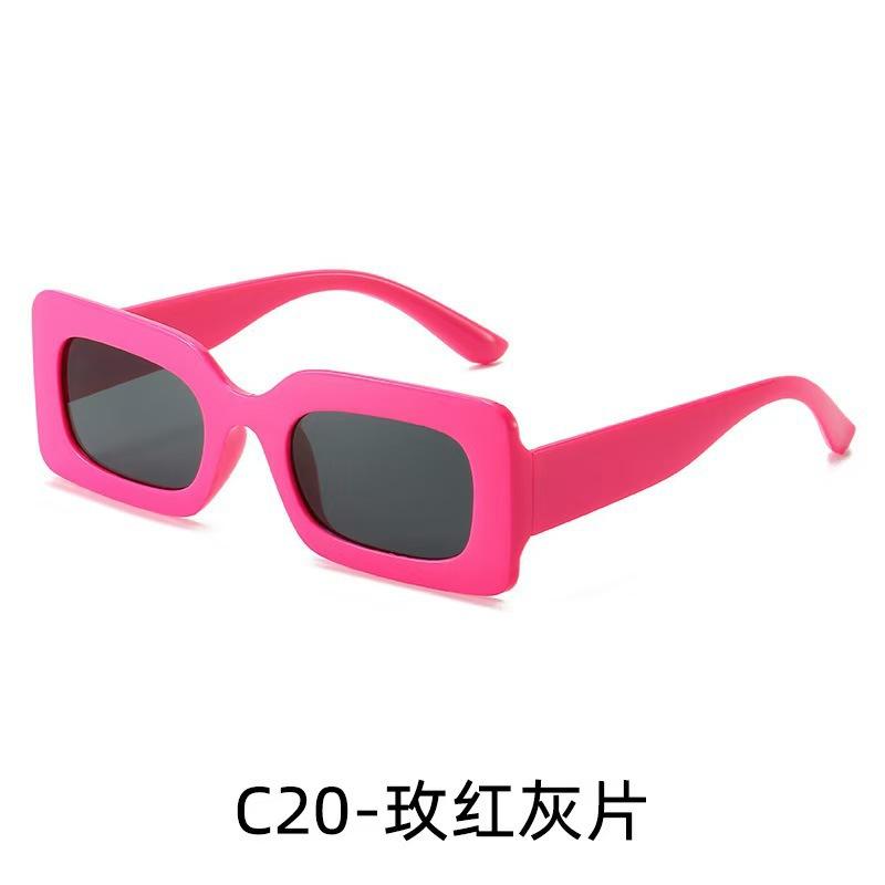 Korean-style Retro Square Jelly-colored Small-frame Sunglasses for Women, Trendy Hip-hop Glasses, Fashionable Internet Celebrity Sunglasses for Men